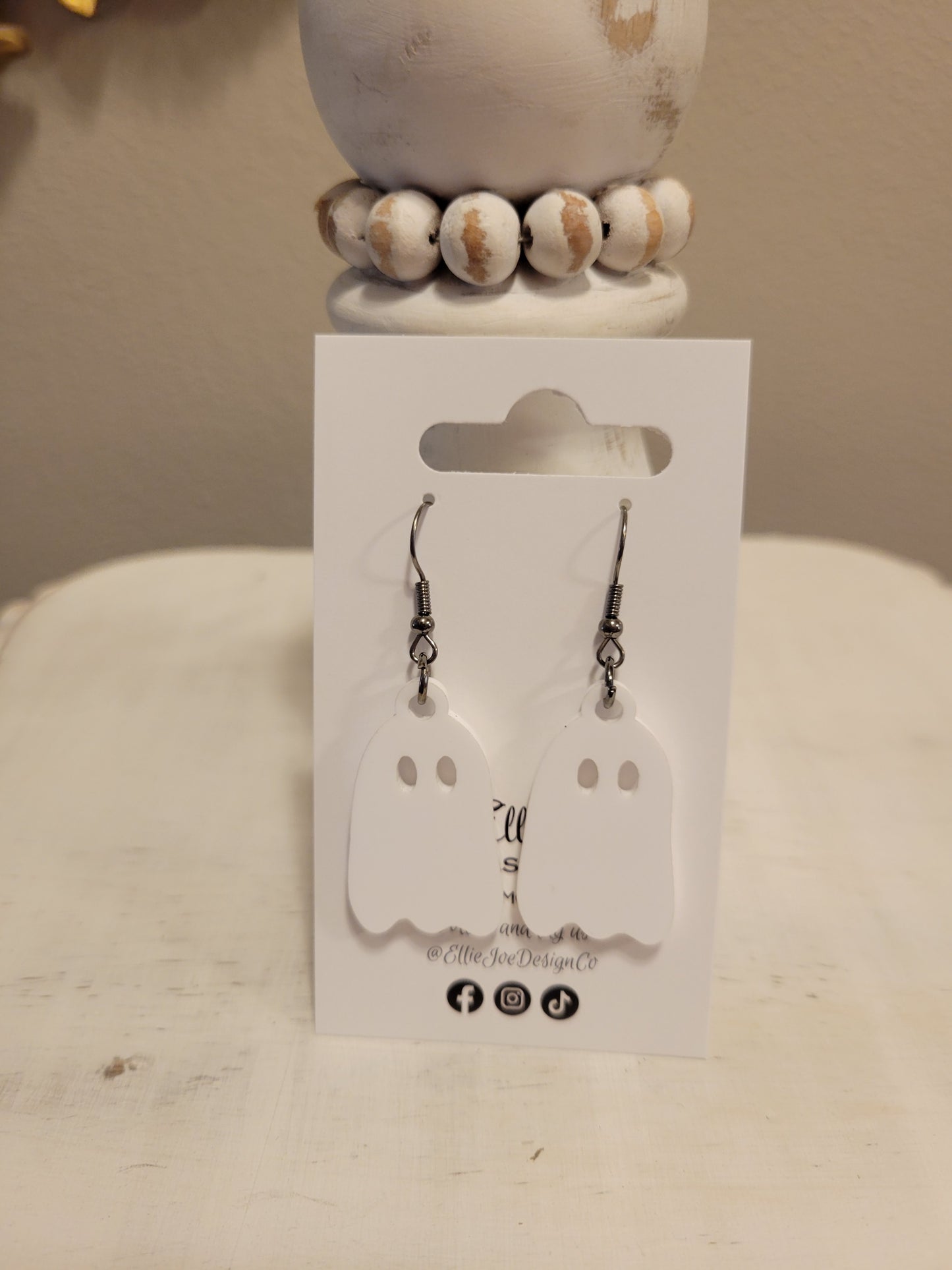 White Ghost Acrylic Dangles