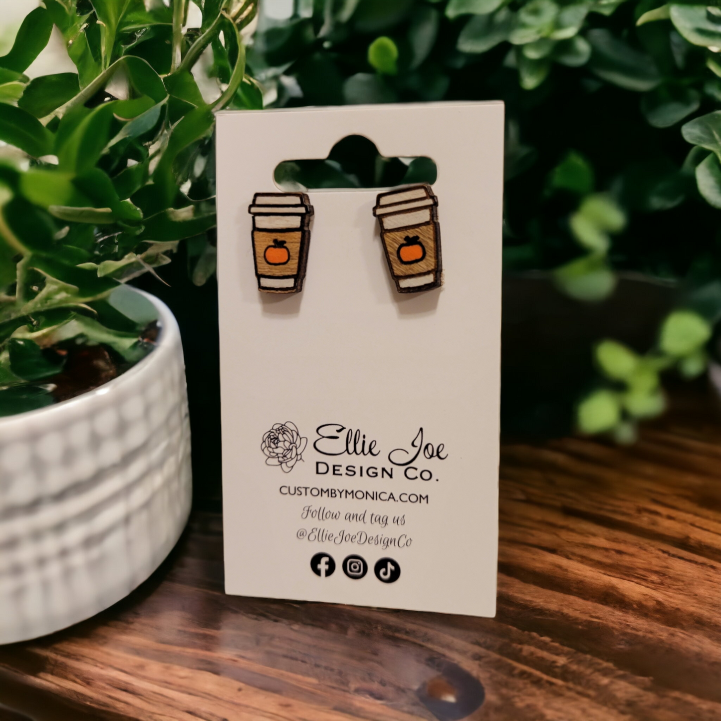 Pumpkin Spice Latte Studs