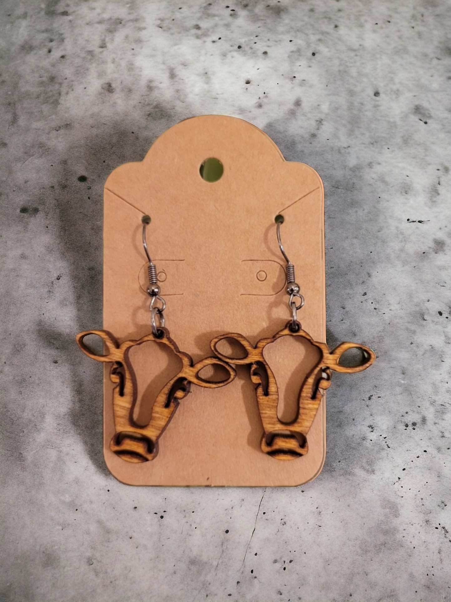 Wood Cow Dangles
