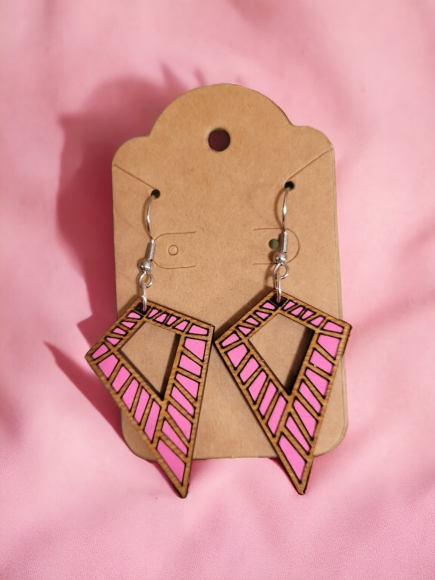 Hot Pink Geometric Dangles