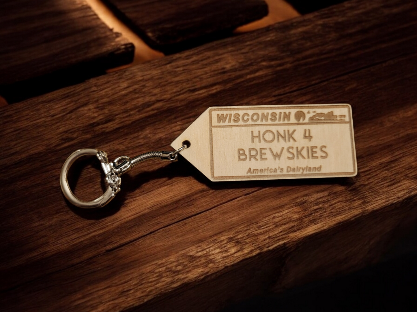 Wisconsin License Plate Keychain
