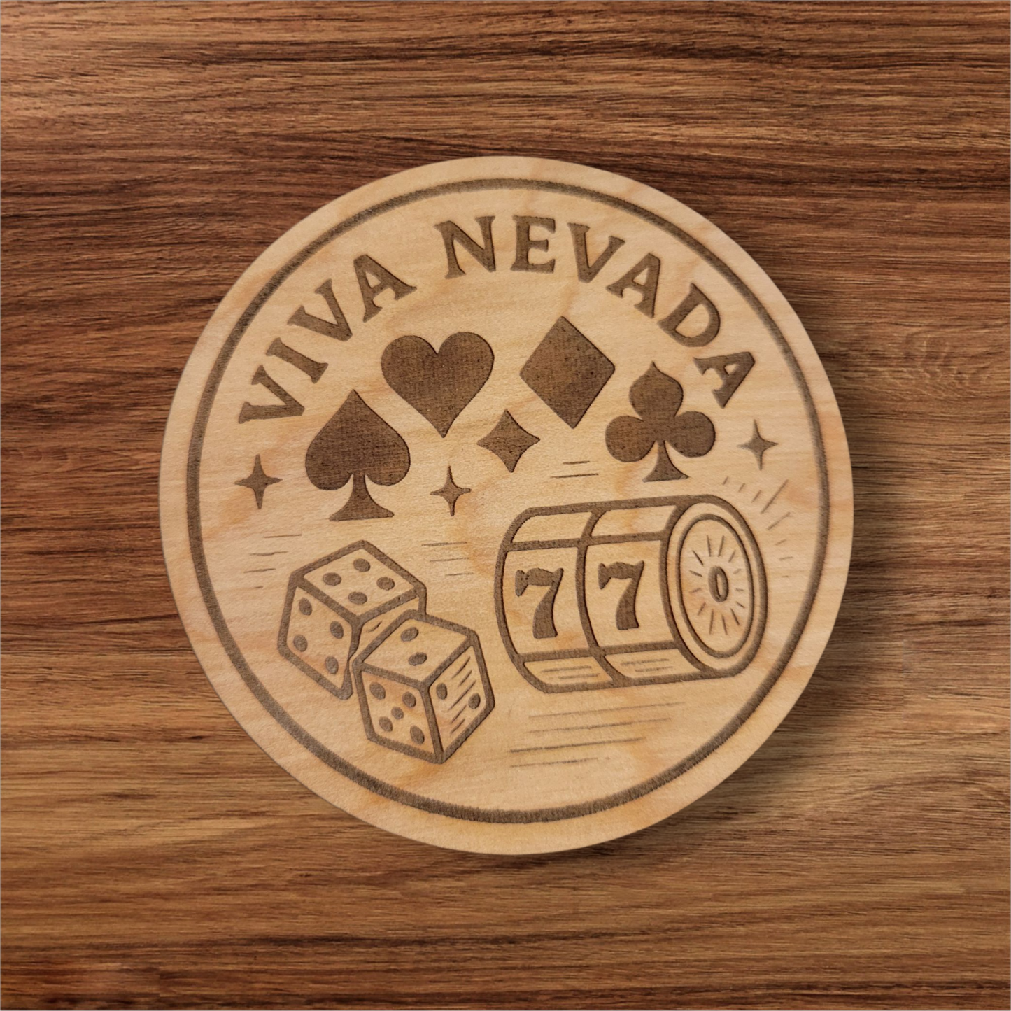 Viva Nevada Magnet – Las Vegas Dice, Slots, and Card Symbols