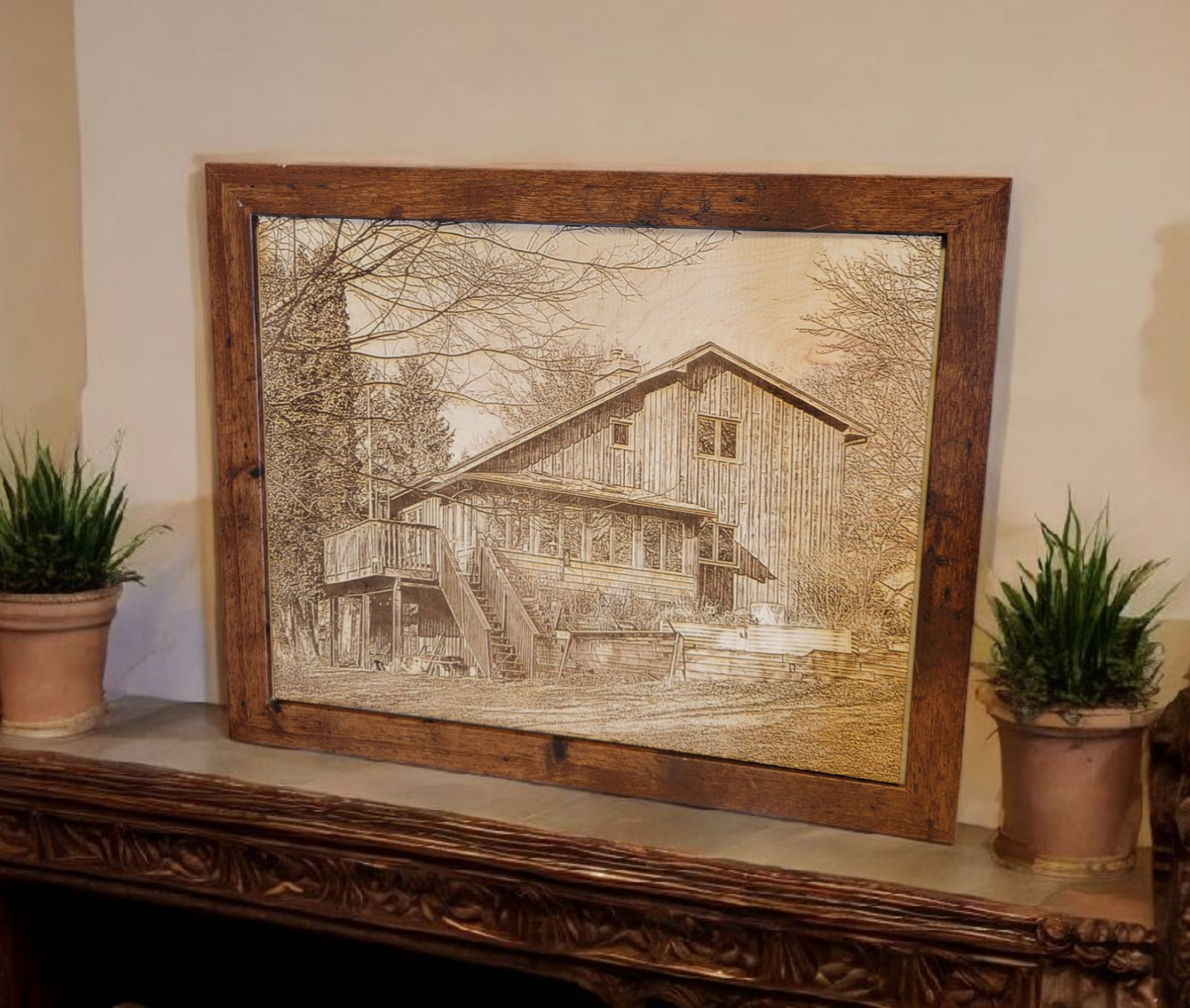11" x 14" Etched Photo with Frame