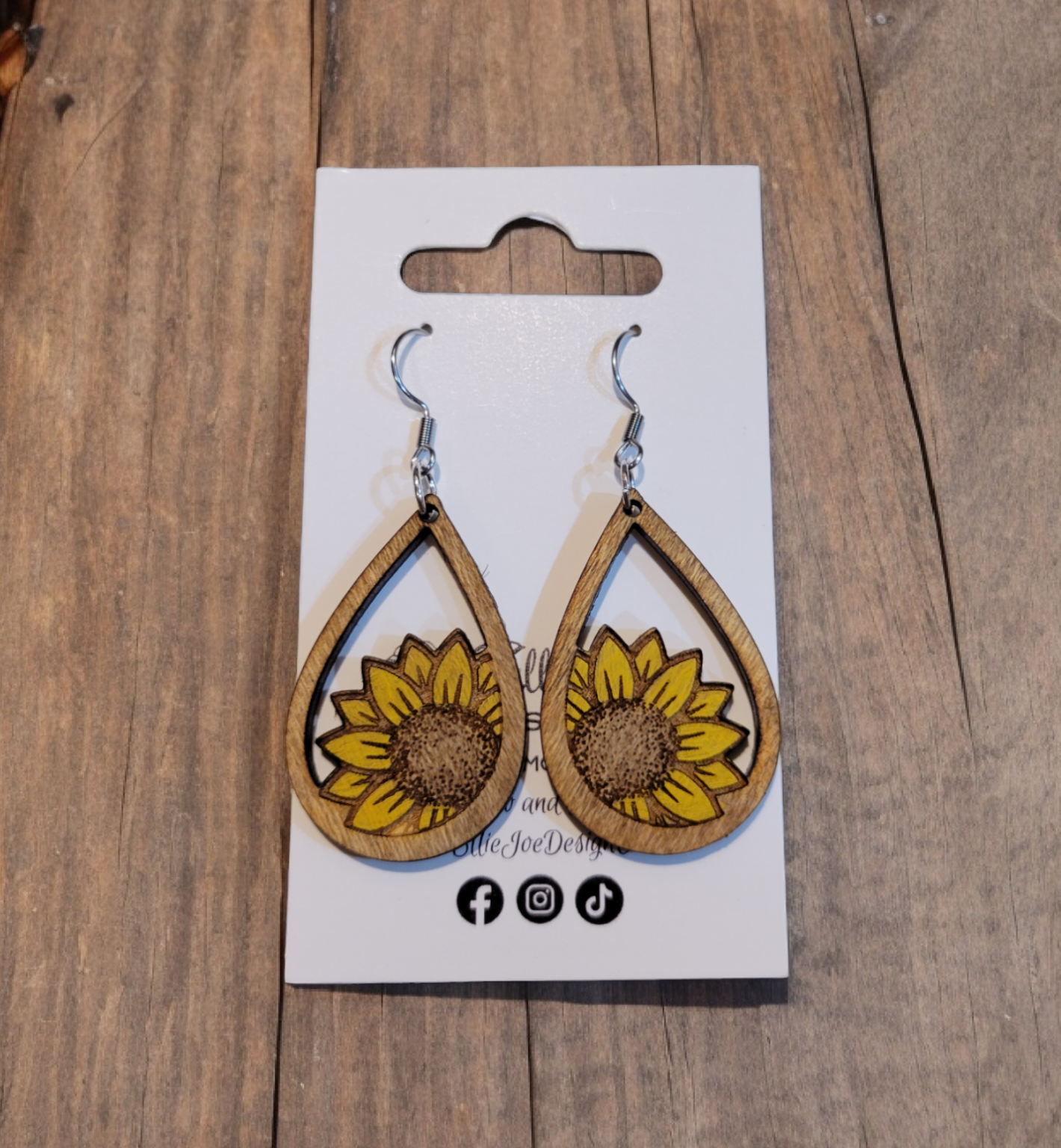 Sunflower Teardrop Dangles