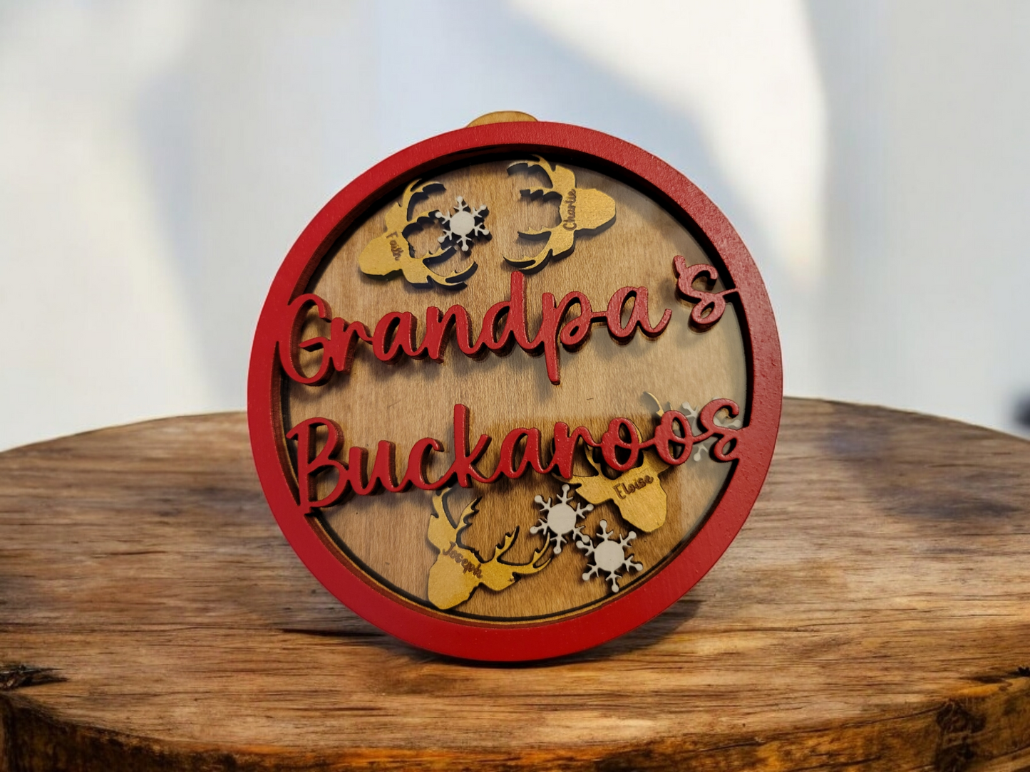 Grandma's Little Deers or Grandpa's Buckaroos Shaker Ornament