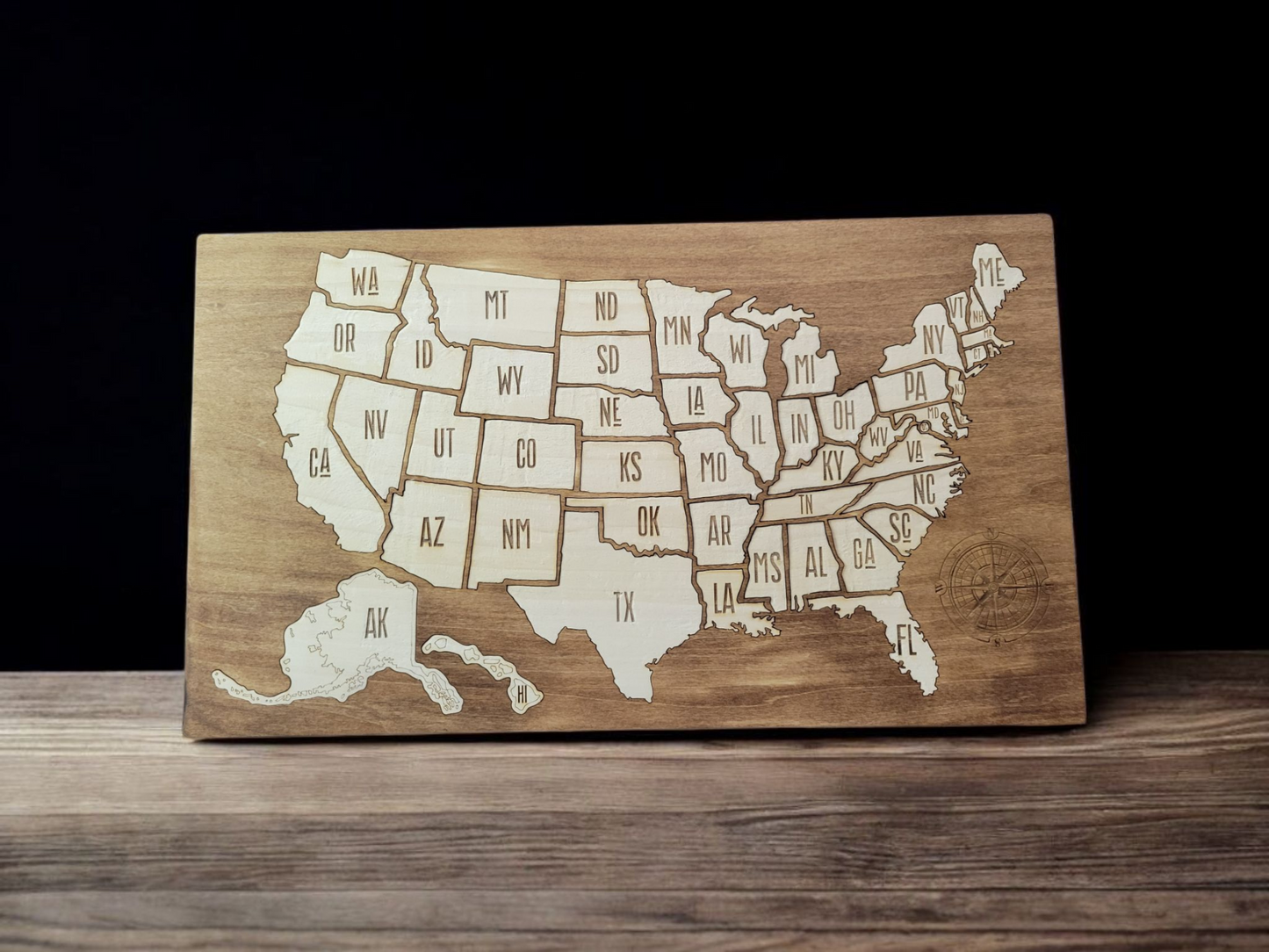 U.S. State Puzzle Map Sign