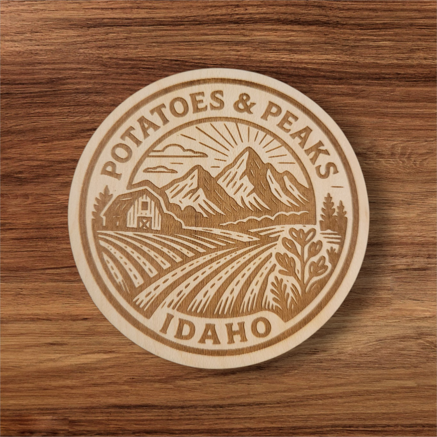 Potatoes & Peaks Idaho Magnet – Farm and Mountain Design