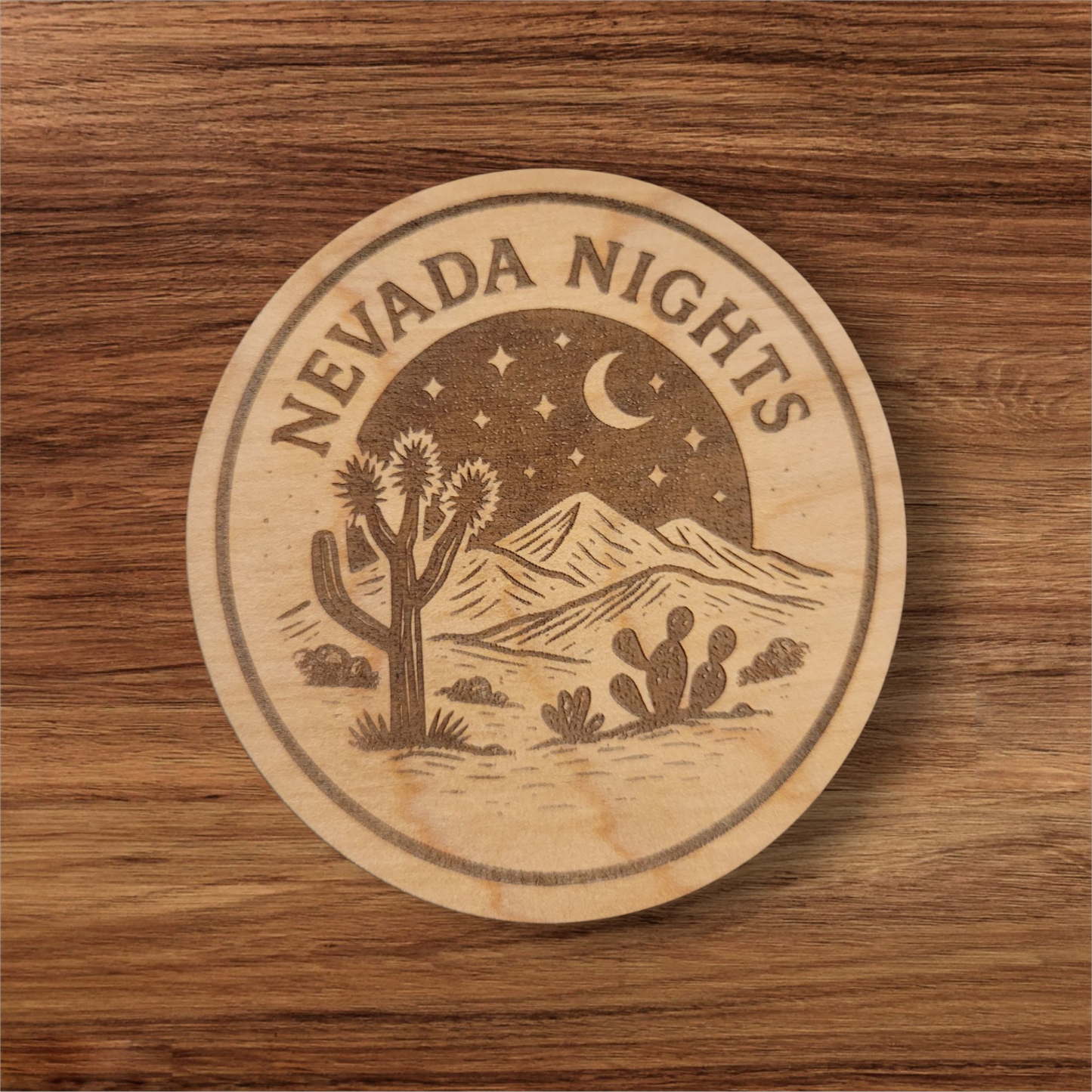 Nevada Nights Magnet – Starry Desert Scene with Cactus