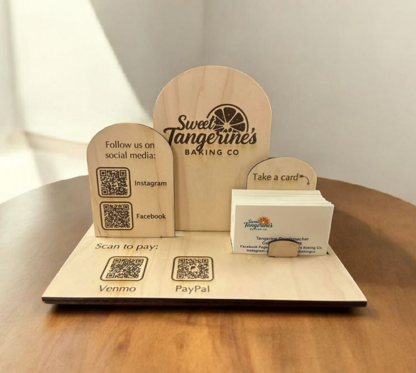 Custom QR Sign with Business Card Space