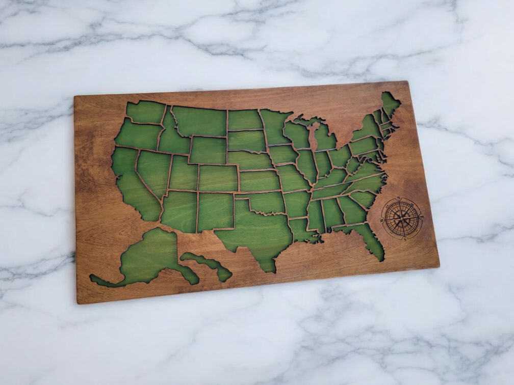 U.S. State Puzzle Map Sign