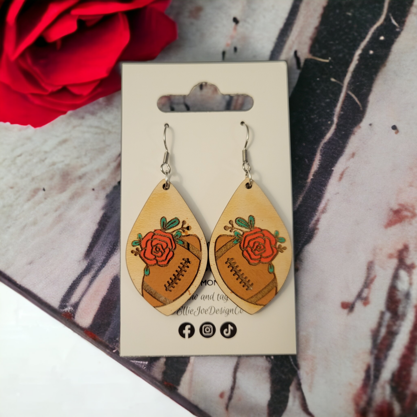 Floral Football Dangles