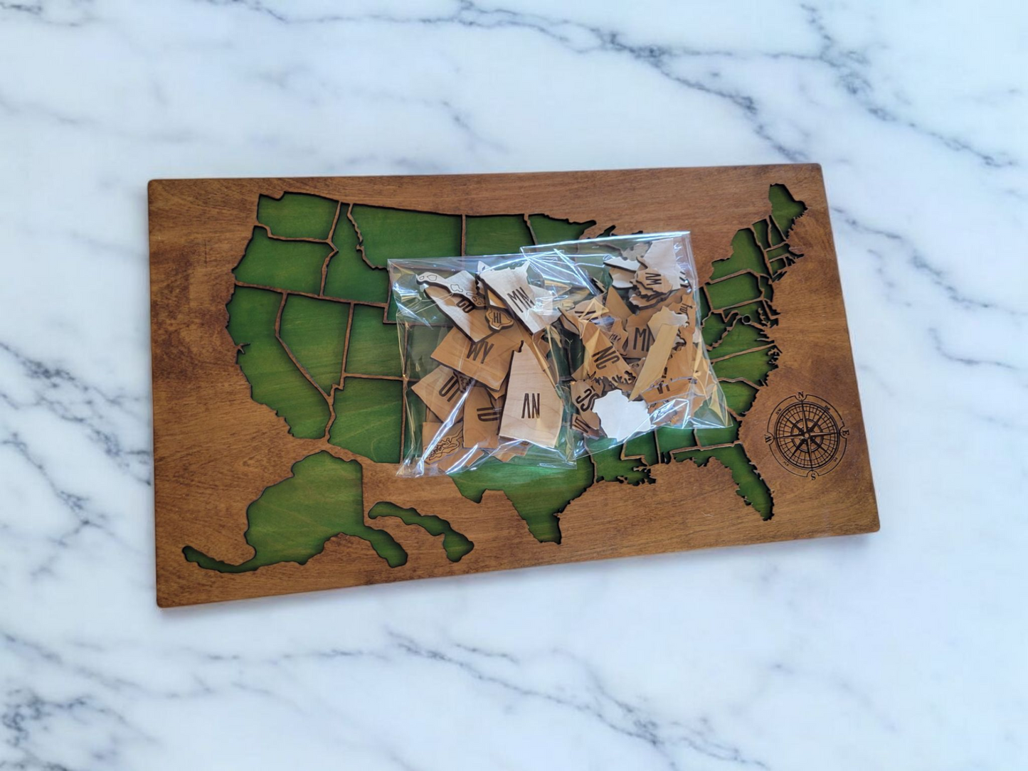 U.S. State Puzzle Map Sign