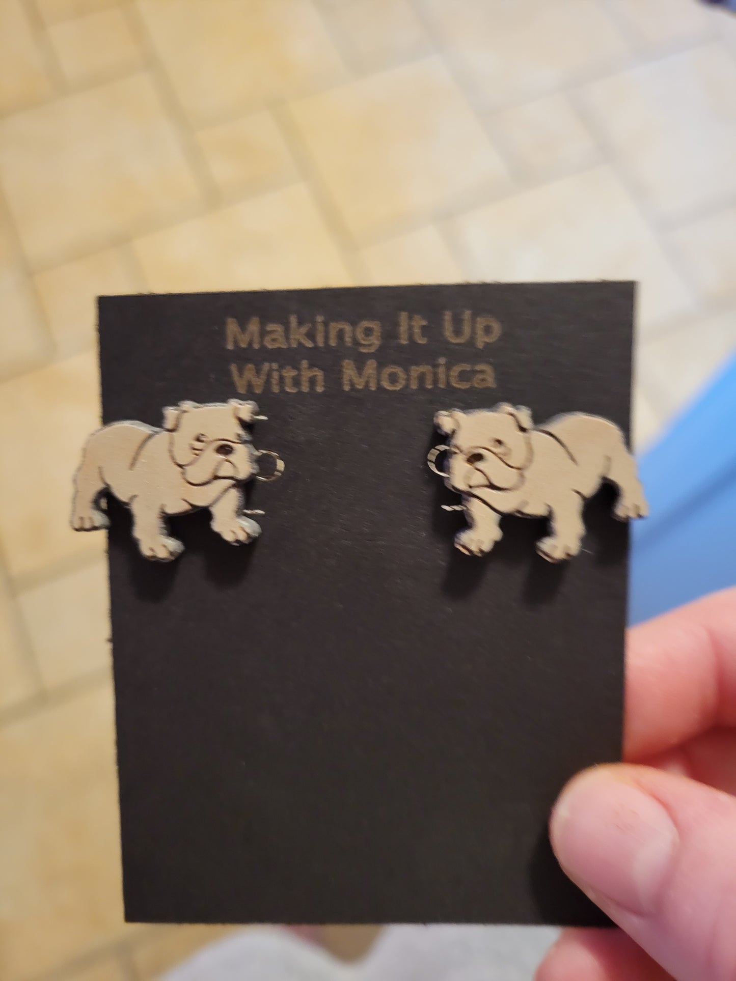 English Bulldog Stud Earrings