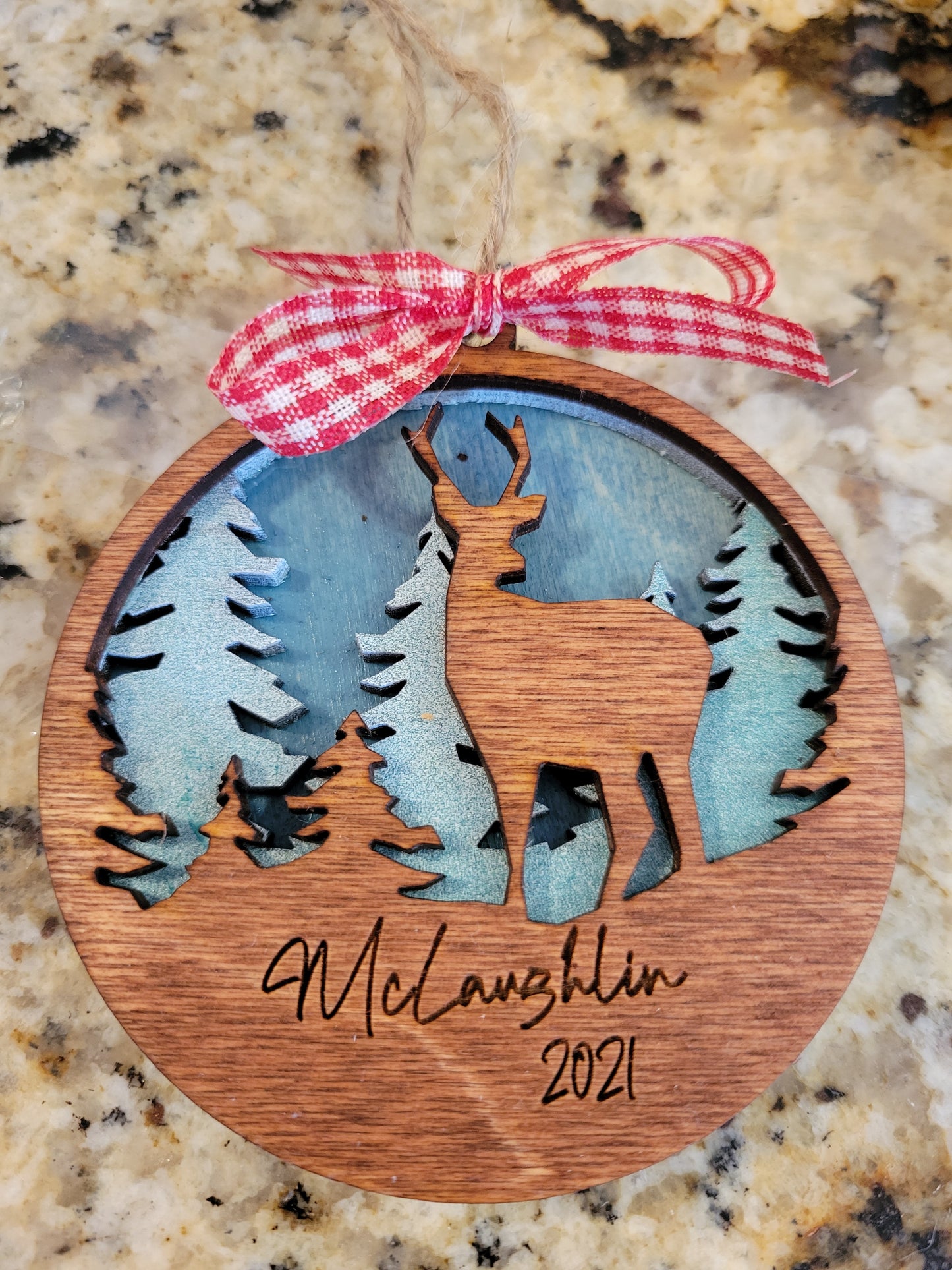 Layered Wooden Ornament - Customization Available