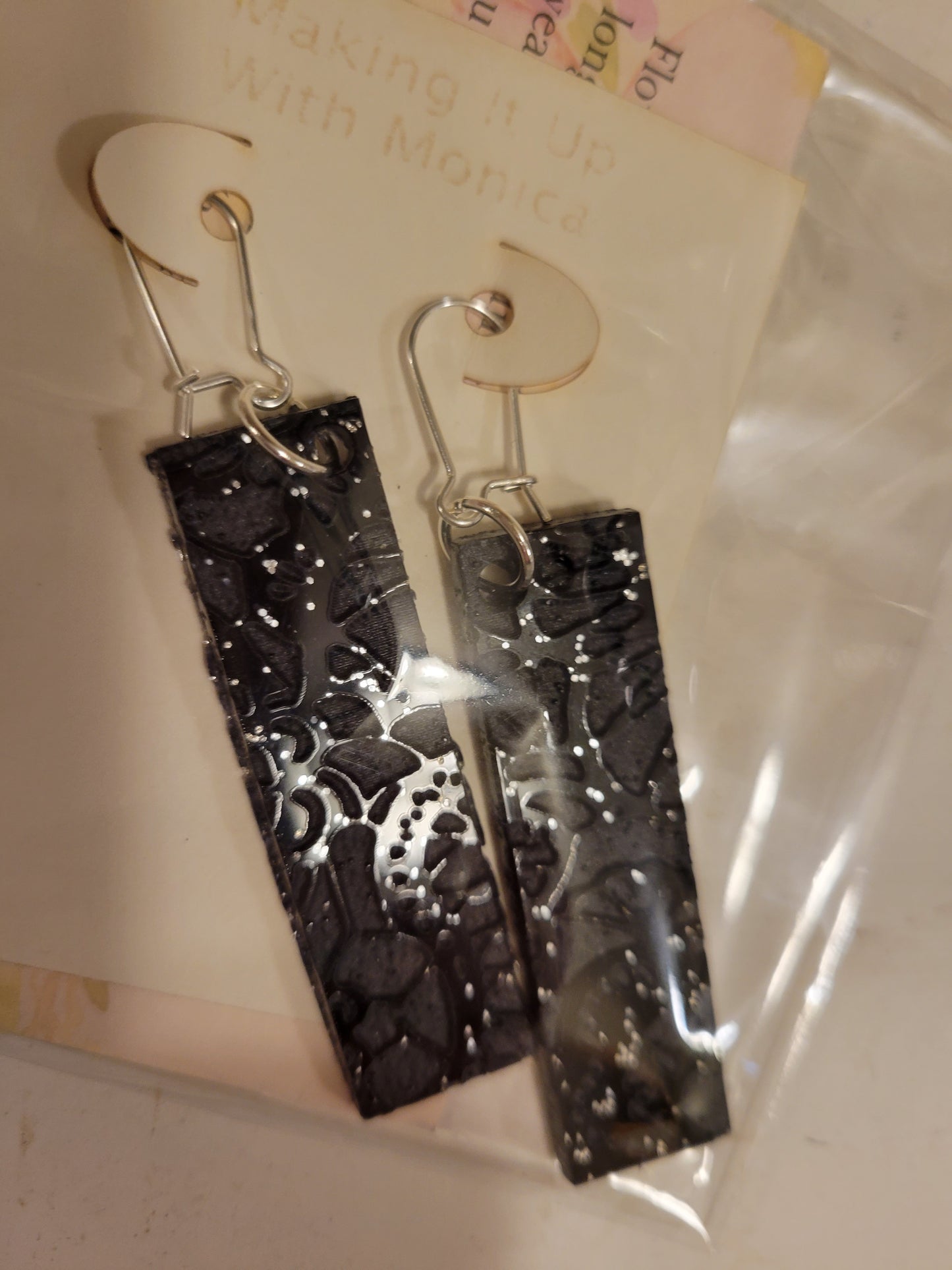Lace Pattern Engraved Acrylic Earrings