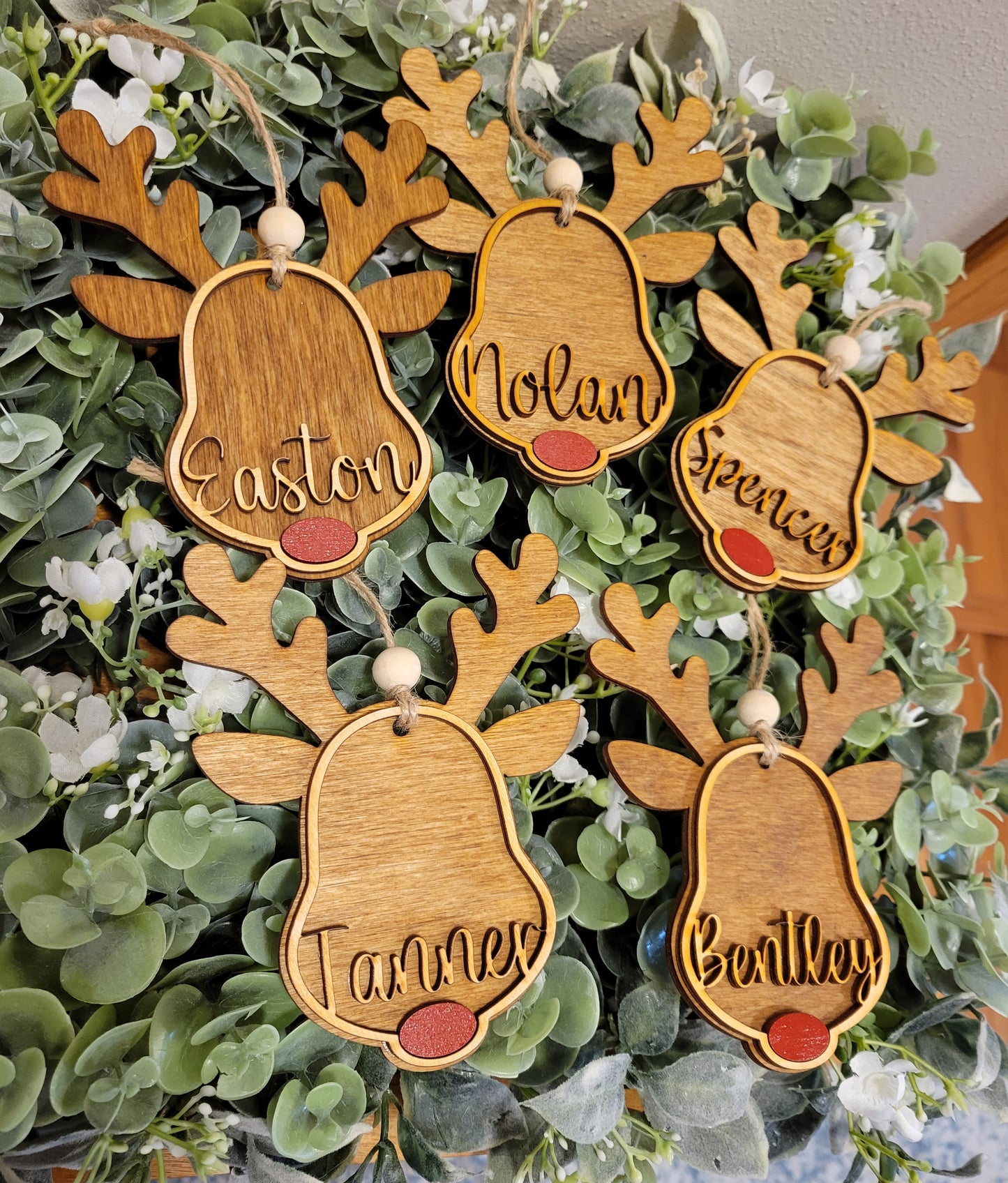 Reindeer Custom Name Ornament