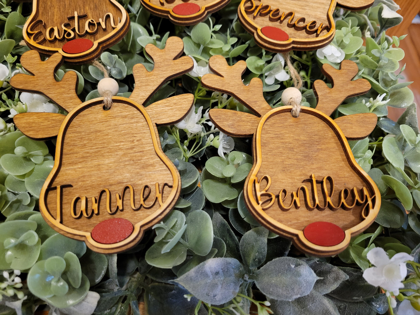 Reindeer Custom Name Ornament