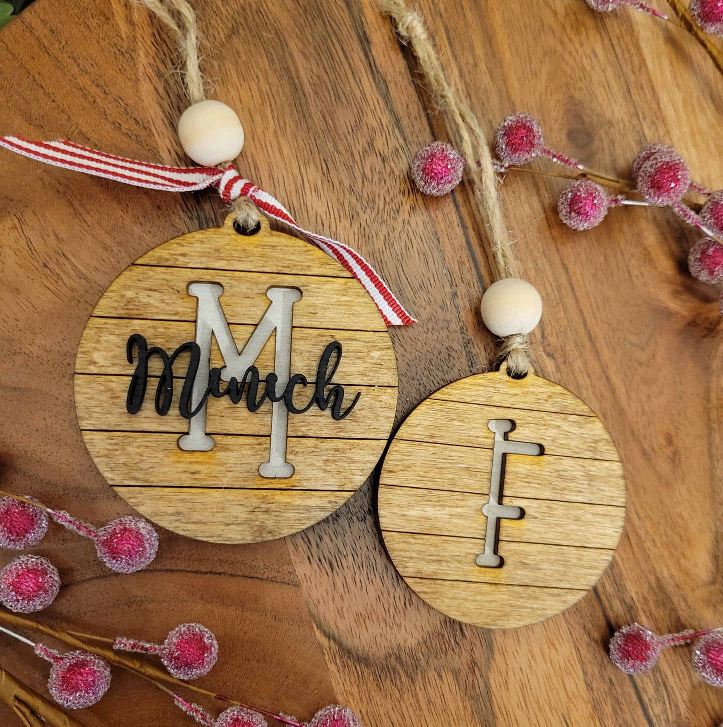Shiplap Last Name Ornament
