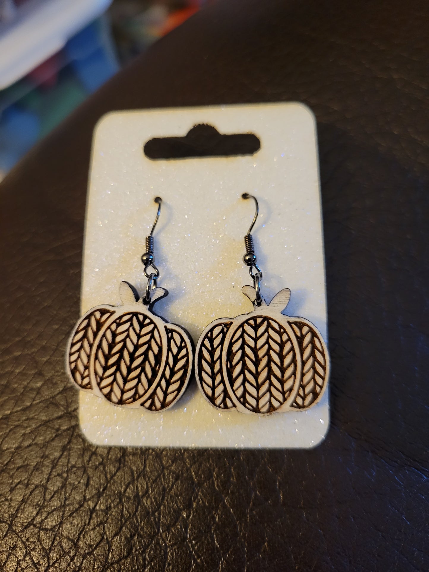 Sweater Pumpkin Dangle Earrings