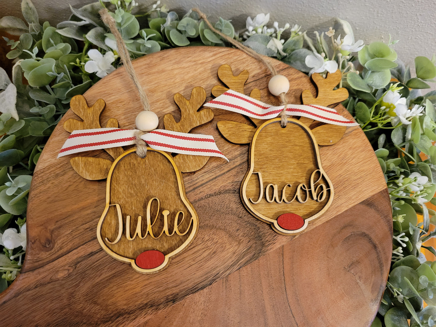 Reindeer Custom Name Ornament