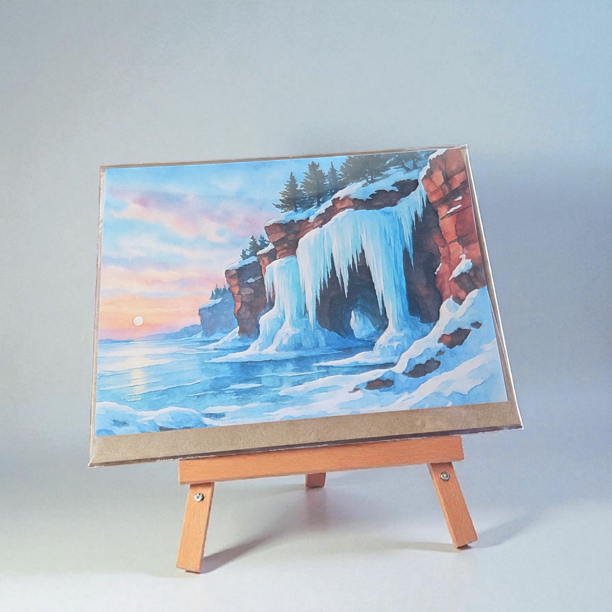 Greeting card featuring the Apostle Islands Ice Caves winter landscape.