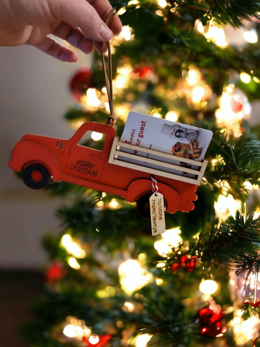 Truck Gift Card or Note Holding Ornament
