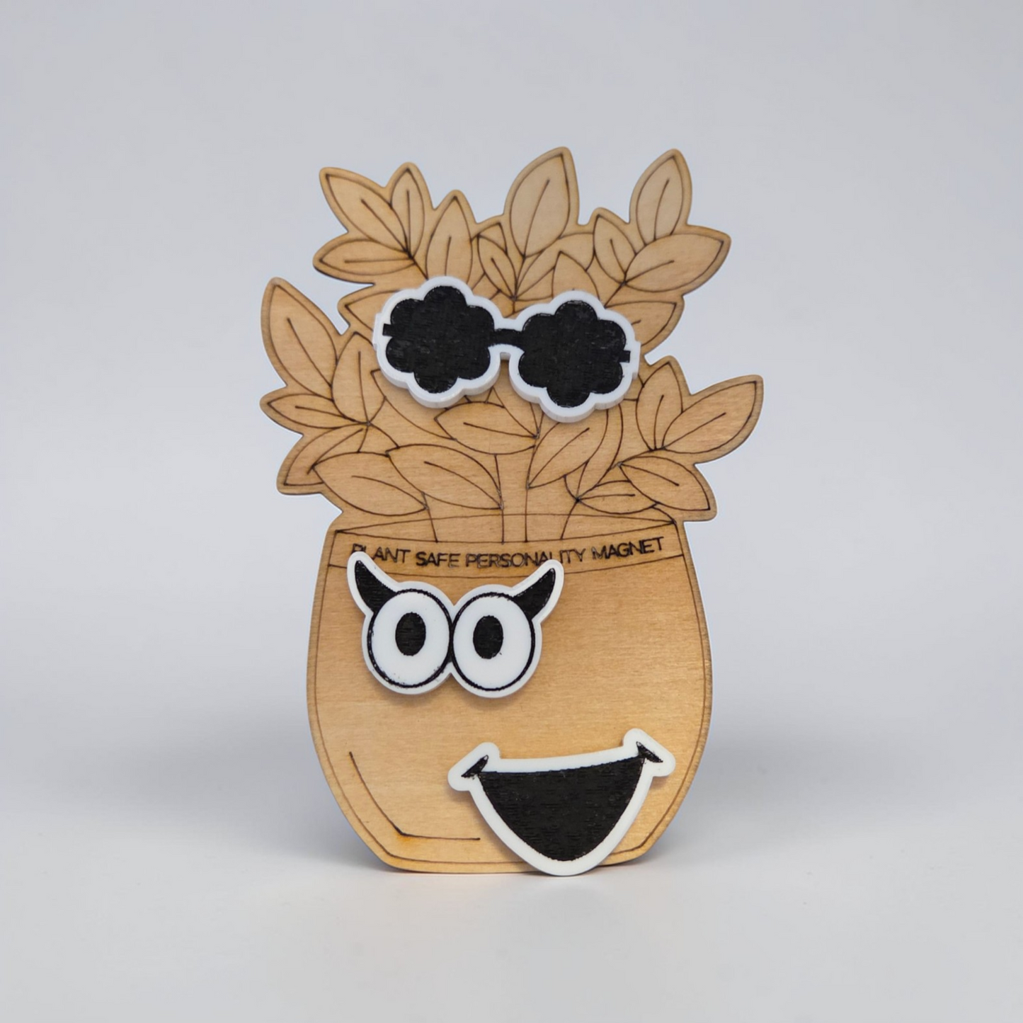 Funny Plant Face Magnets (3 Pack) | Leaf Decor Accessories
