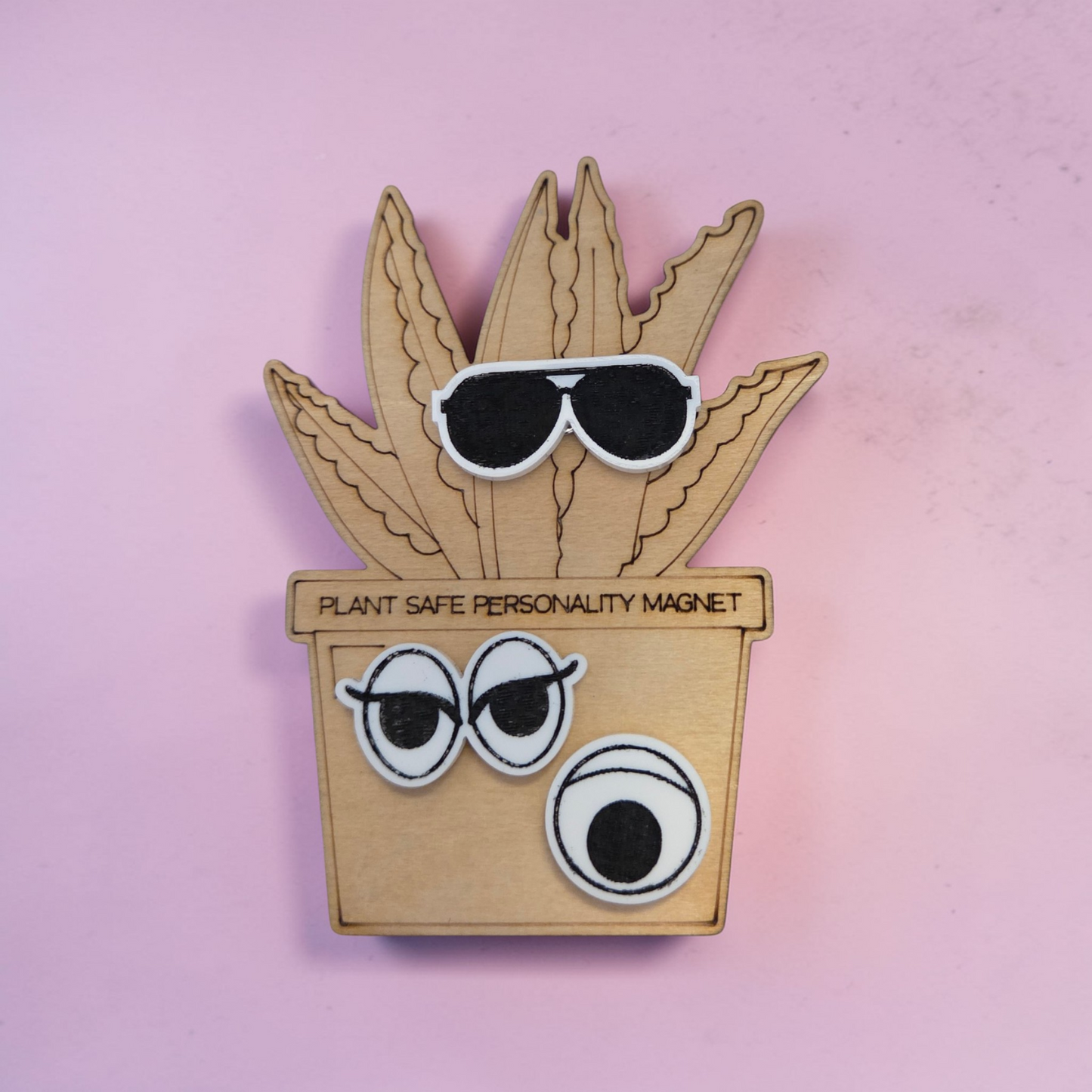 Funny Plant Face Magnets (3 Pack) | Leaf Decor Accessories