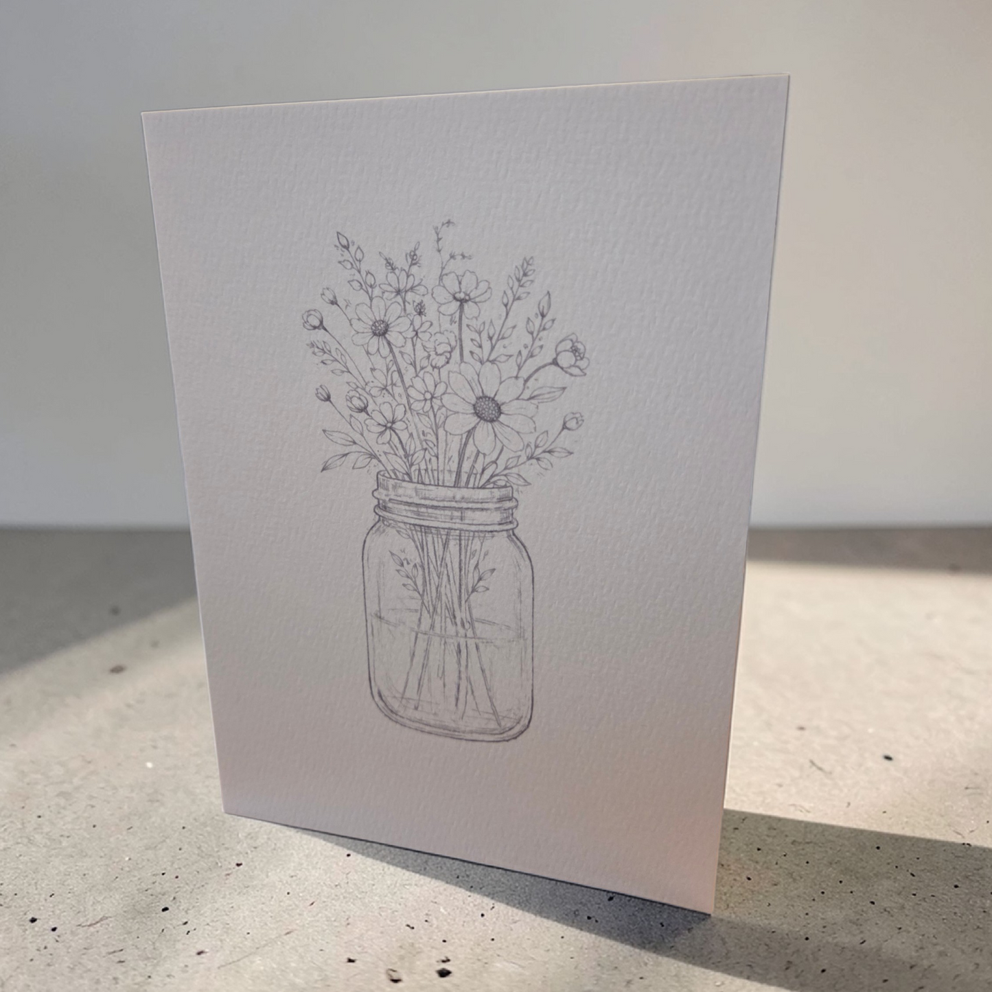 wildflower mason jar watercolor greeting card 5x7