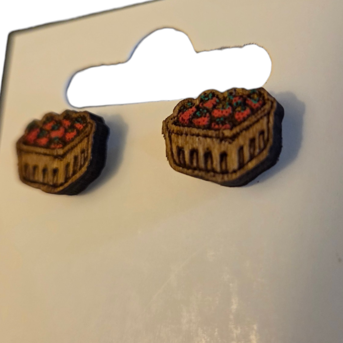 Strawberry Basket Stud Earrings