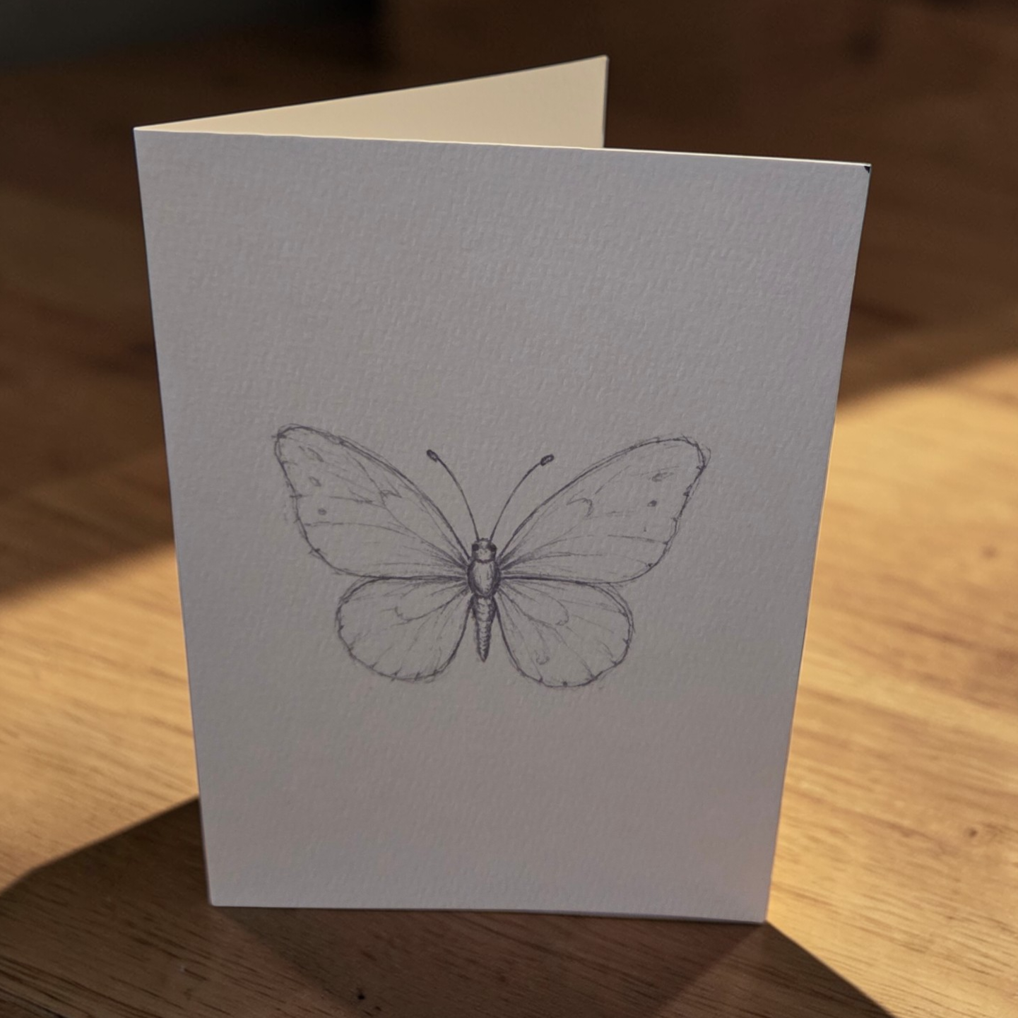 minimalist butterfly watercolor greeting card 5x7