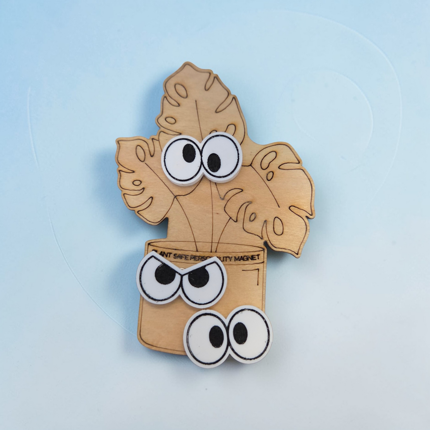 Funny Plant Face Magnets (3 Pack) | Leaf Decor Accessories