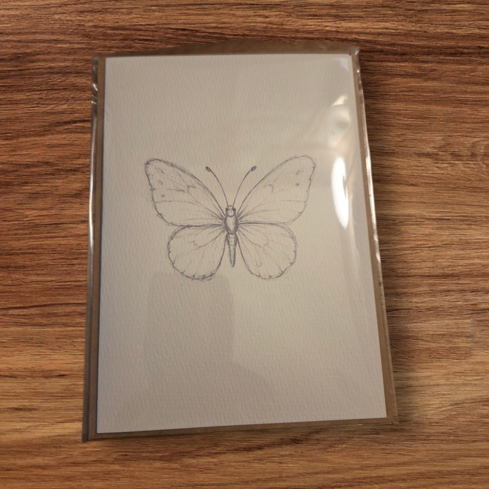 textured watercolor paper butterfly blank card