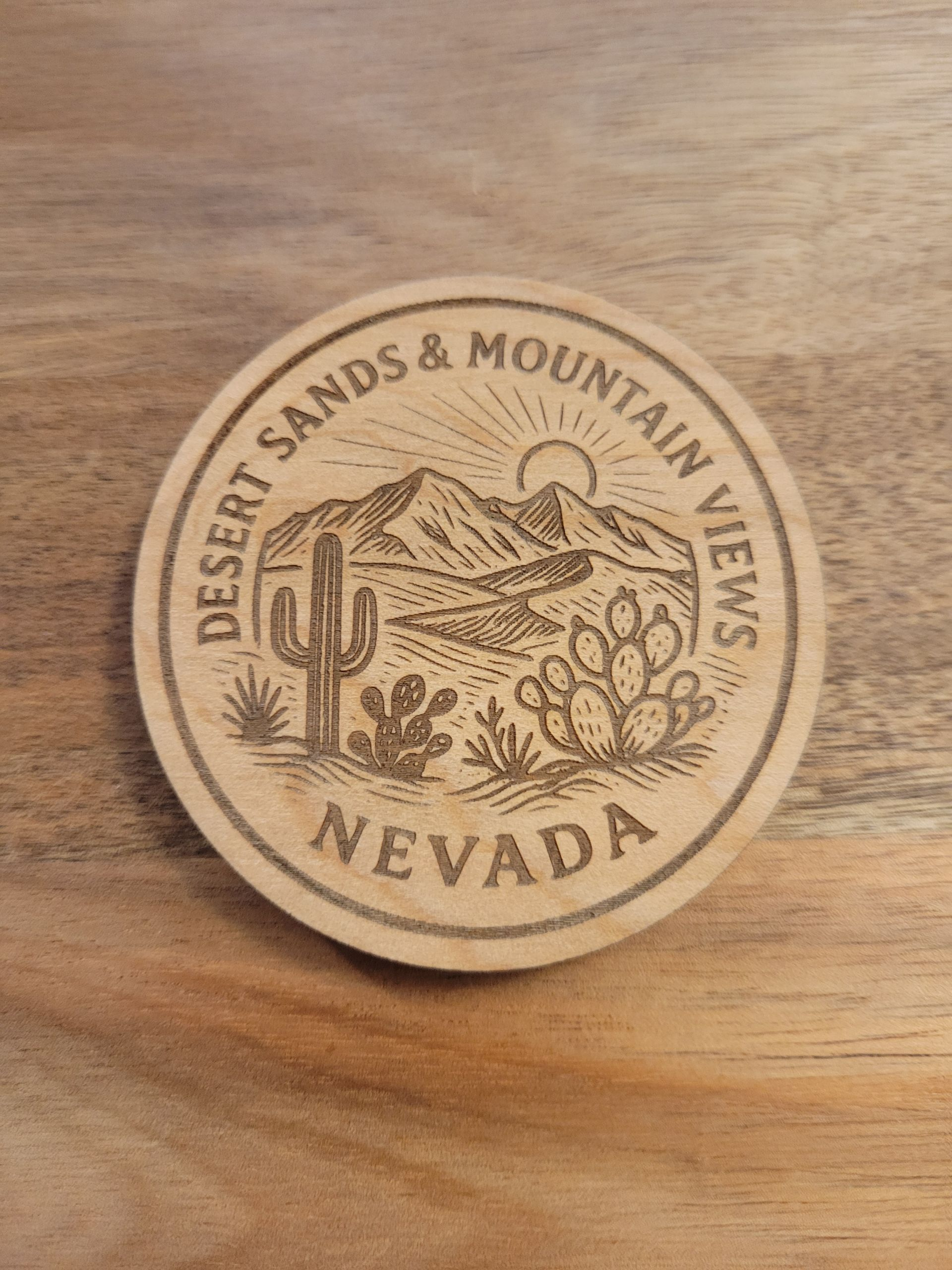 Desert Sands & Mountain Views Nevada Magnet – Cactus and Mountains