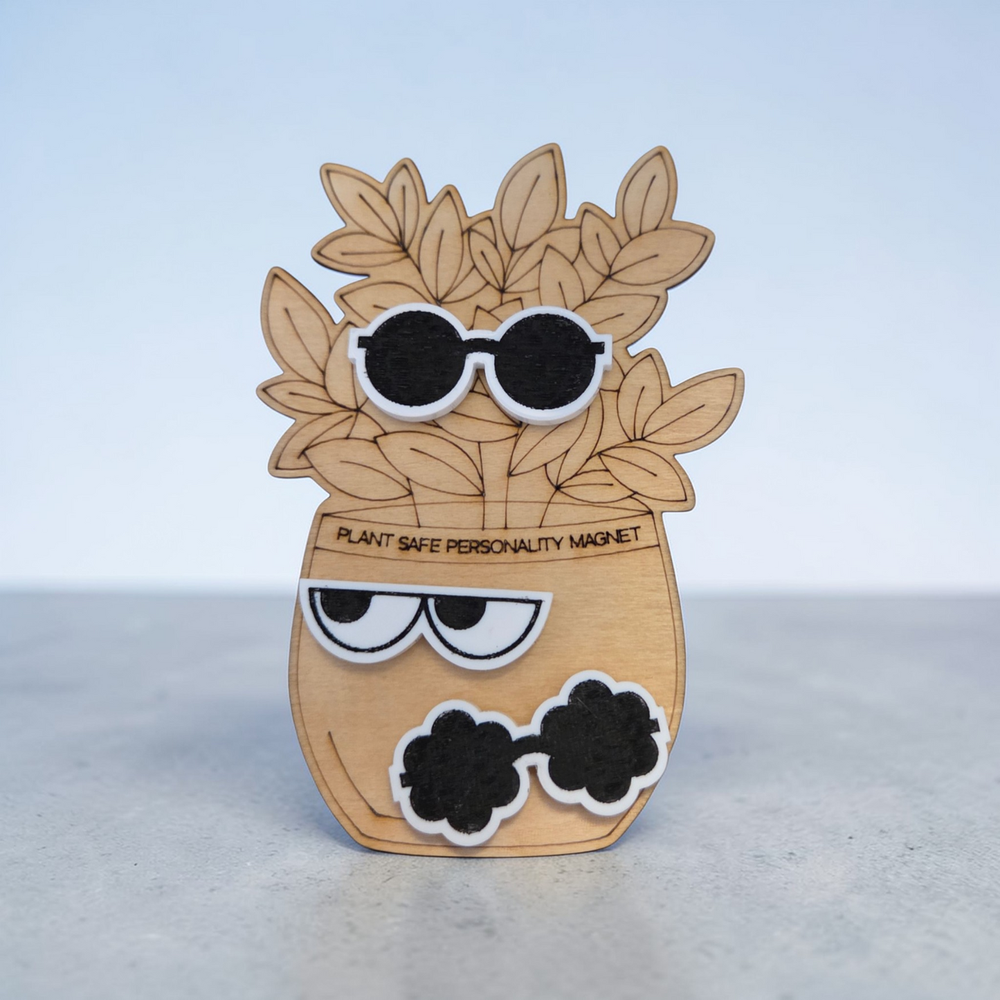 Funny Plant Face Magnets (3 Pack) | Leaf Decor Accessories
