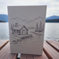 diy watercolor card cabin on the lake sketch watercolor paper