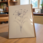 diy watercolor card lily sketch printed on watercolor paper