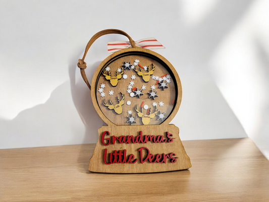 Grandma's Little Deers or Grandpa's Buckaroos Shaker Ornament