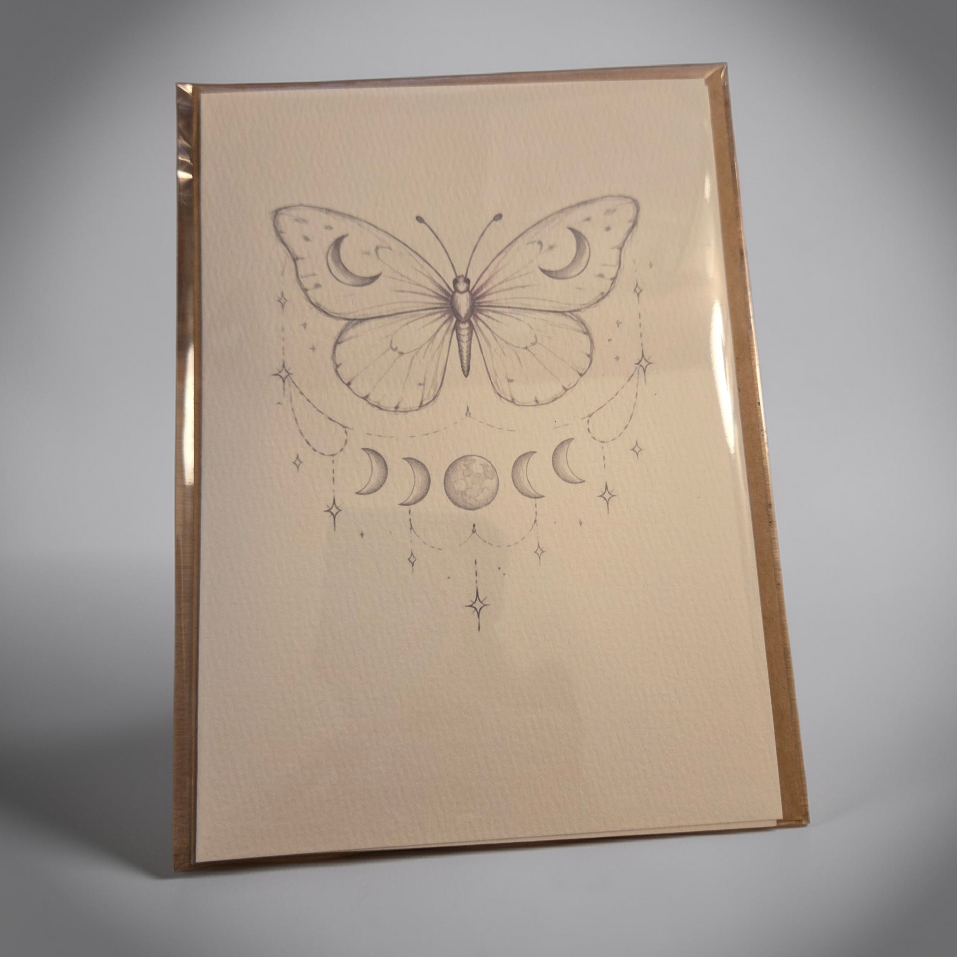 textured watercolor paper butterfly card with envelope