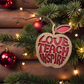 teacher apple christmas ornament layered wood