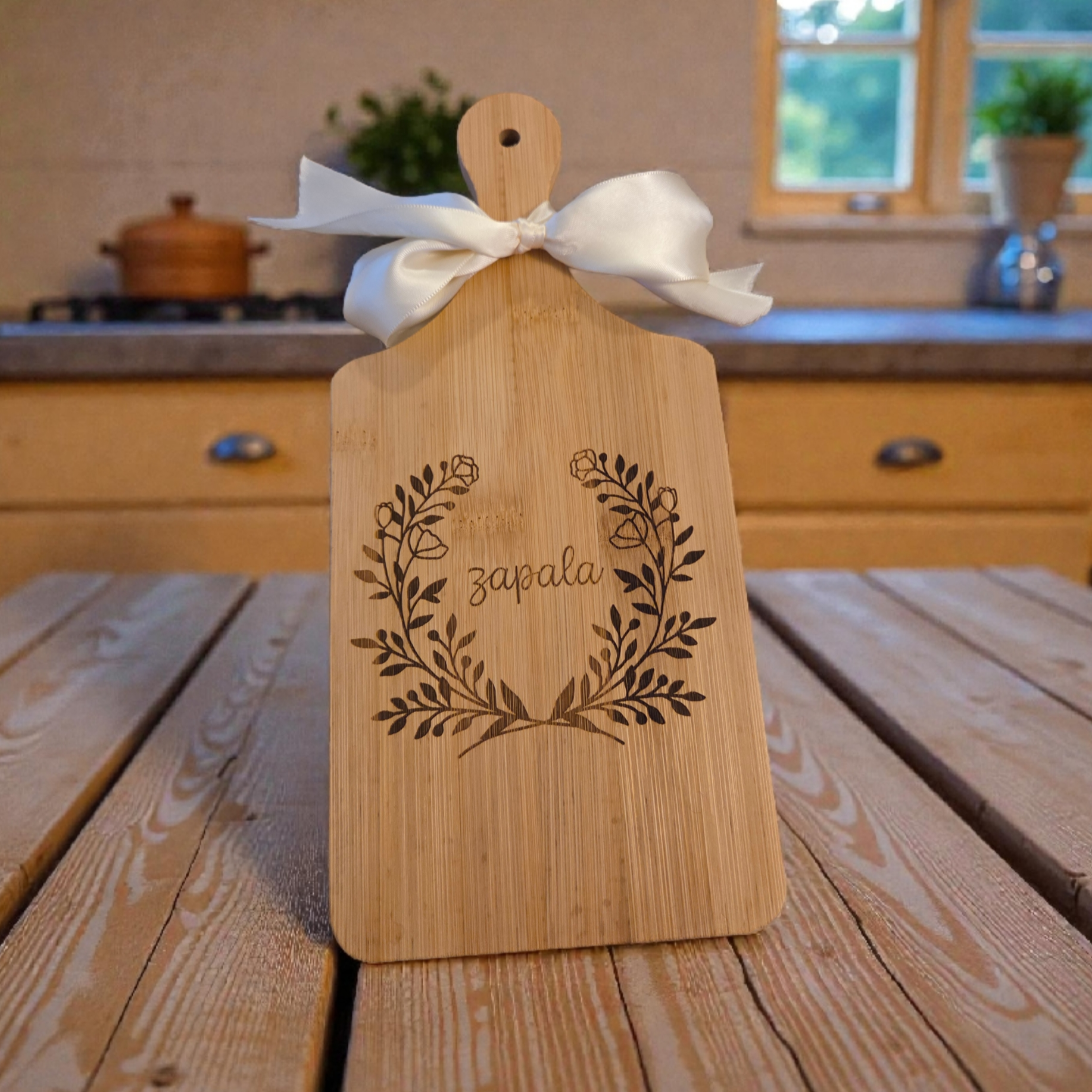Personalized Bamboo Cutting Board – Custom Engraved 11x5 Board | Gift for Weddings & Housewarmings
