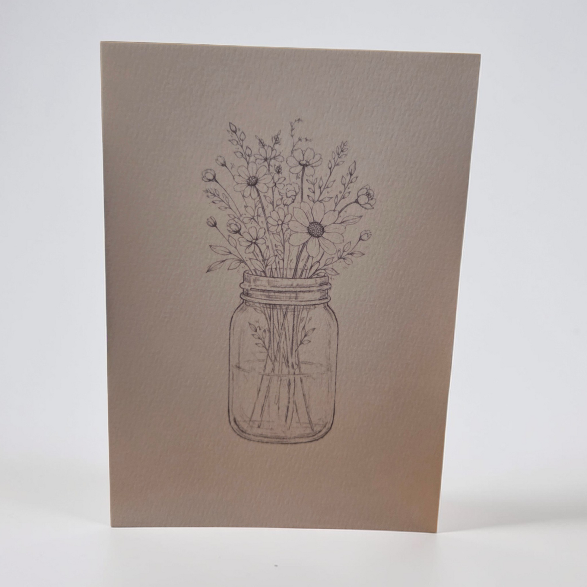 mason jar wildflower blank greeting card