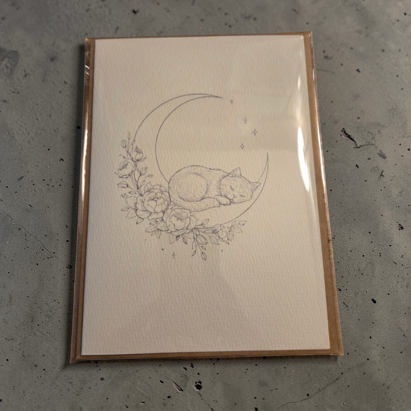 nursery woodland art greeting card blank inside