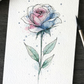color your own greeting card rose line art blank inside