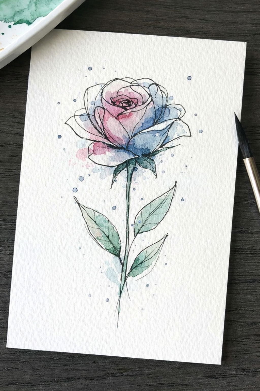 color your own greeting card rose line art blank inside