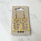 gold and wood frosted sprinkle earrings, handmade in Wisconsin