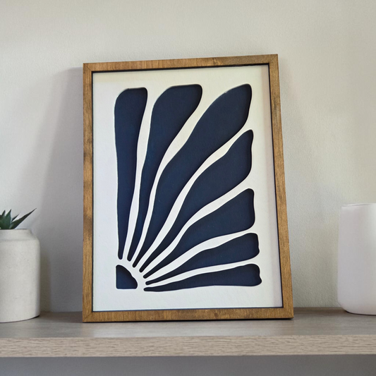 Abstract Botanical Wood Sign