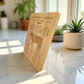 Solid wood butcher board engraved with beef cuts diagram, rustic kitchen style, handmade in Wisconsin.