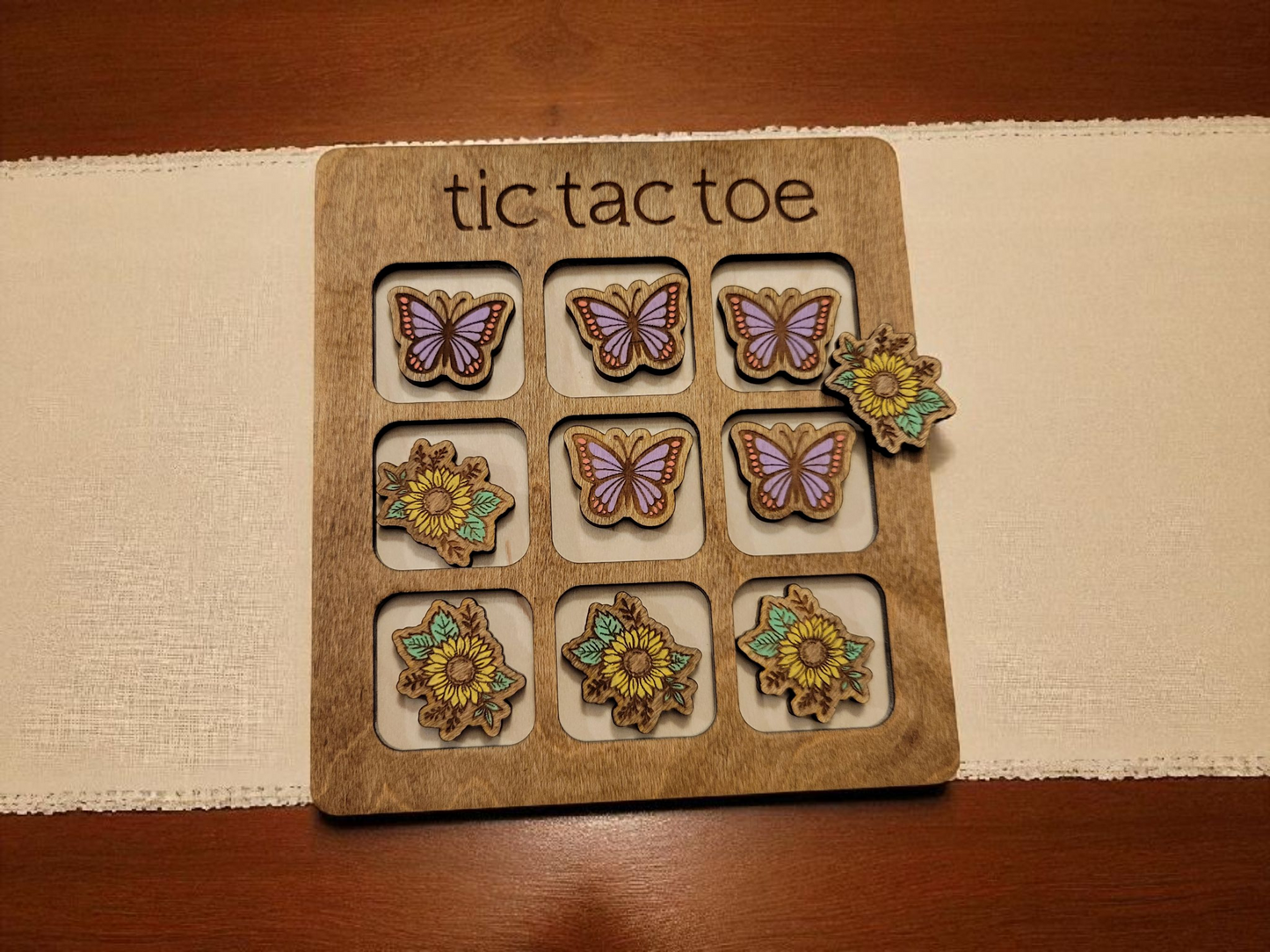 Tic Tac Toe - Sunflowers and Butterflies