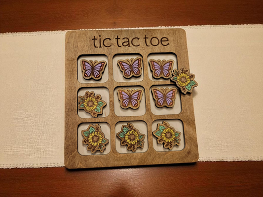 Tic Tac Toe - Sunflowers and Butterflies